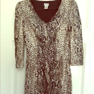 Cachè multi sequence three-quarter sleeve dress